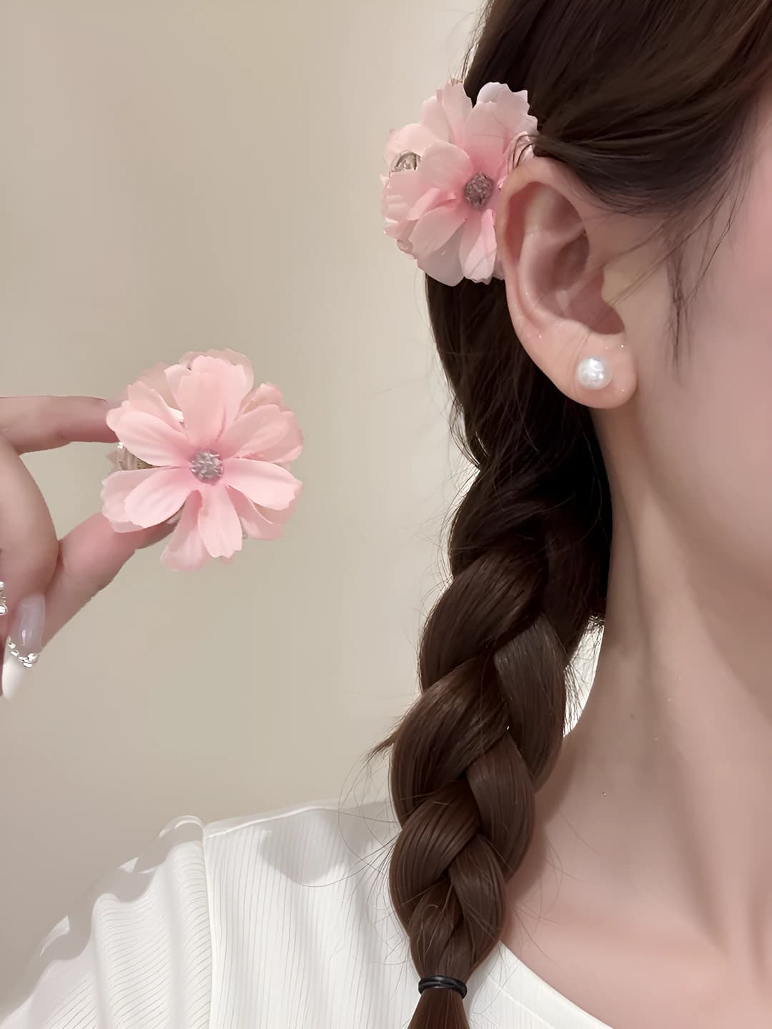 Pink hair clip [Pair]
