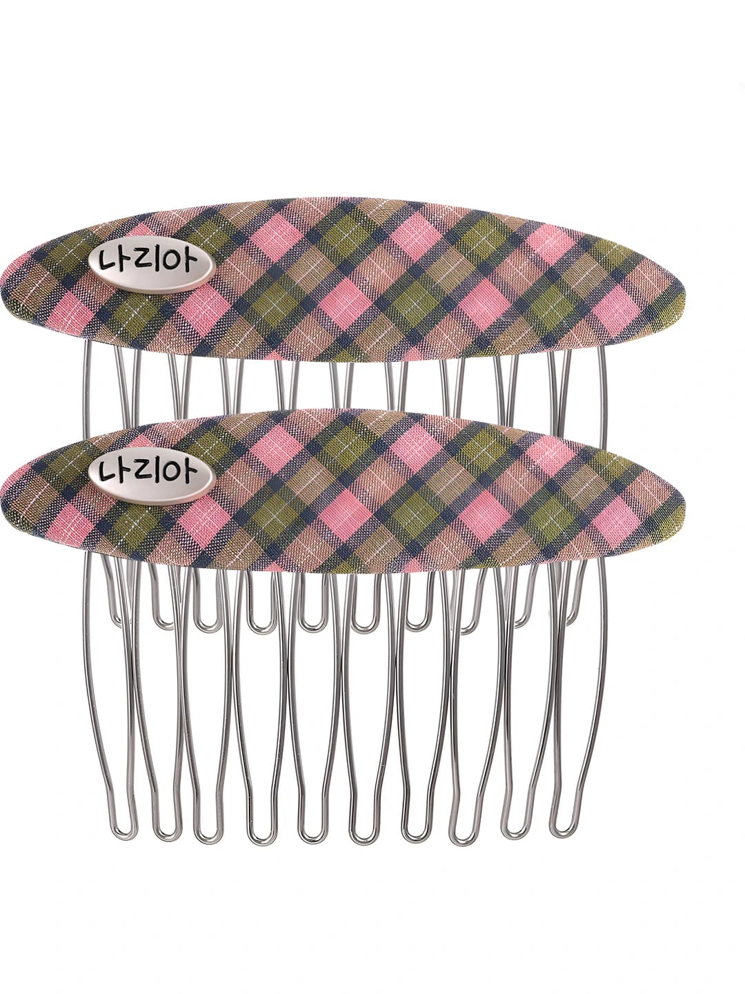 Bean-lime plaid - pair