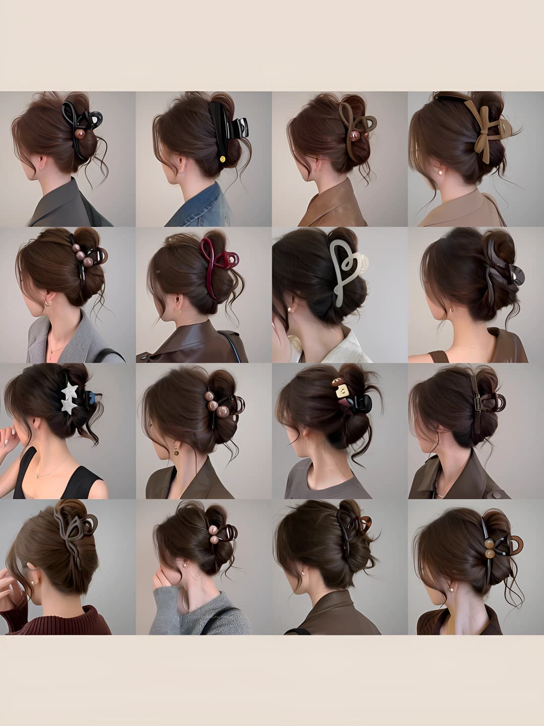 Women's large acrylic hair clips: design element in shape and pattern, handmade, Korean style