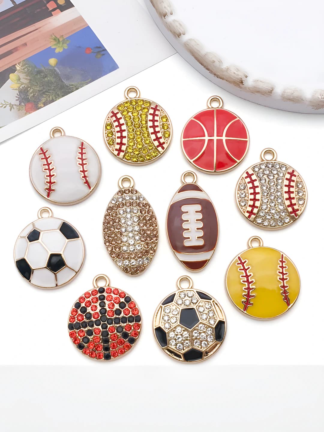 DIY rhinestone enamel sports-ball charms/pendants, zinc alloy, cartoon style, Buzz Lightyear IP