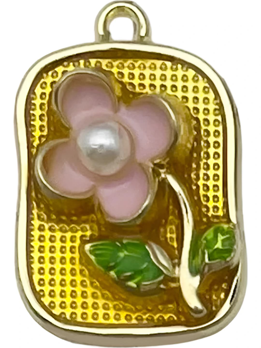Жёлтый квадрат жемчуг цветок лист 25x17mm-3.21g