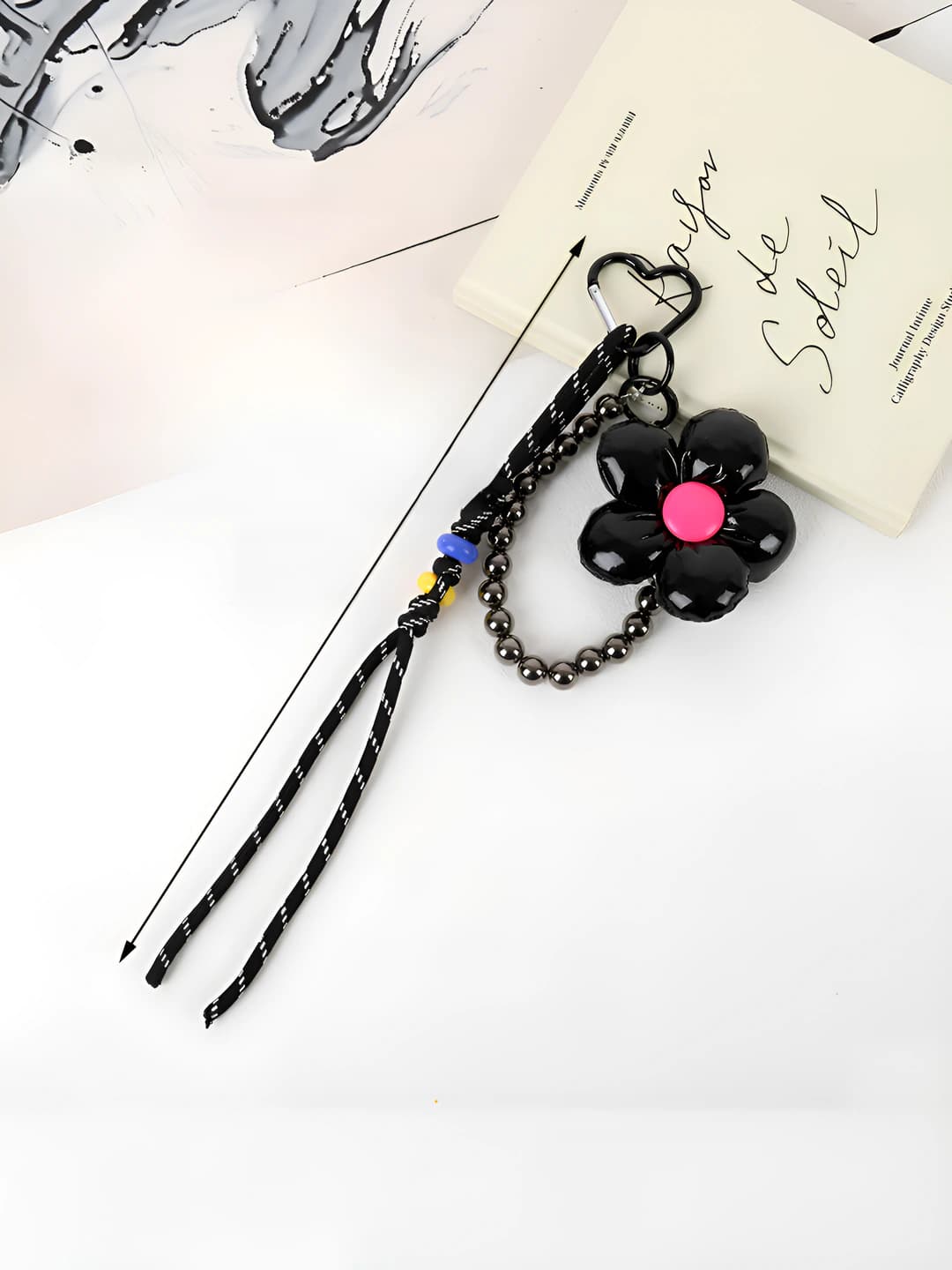 K5493 Black PU cotton flower