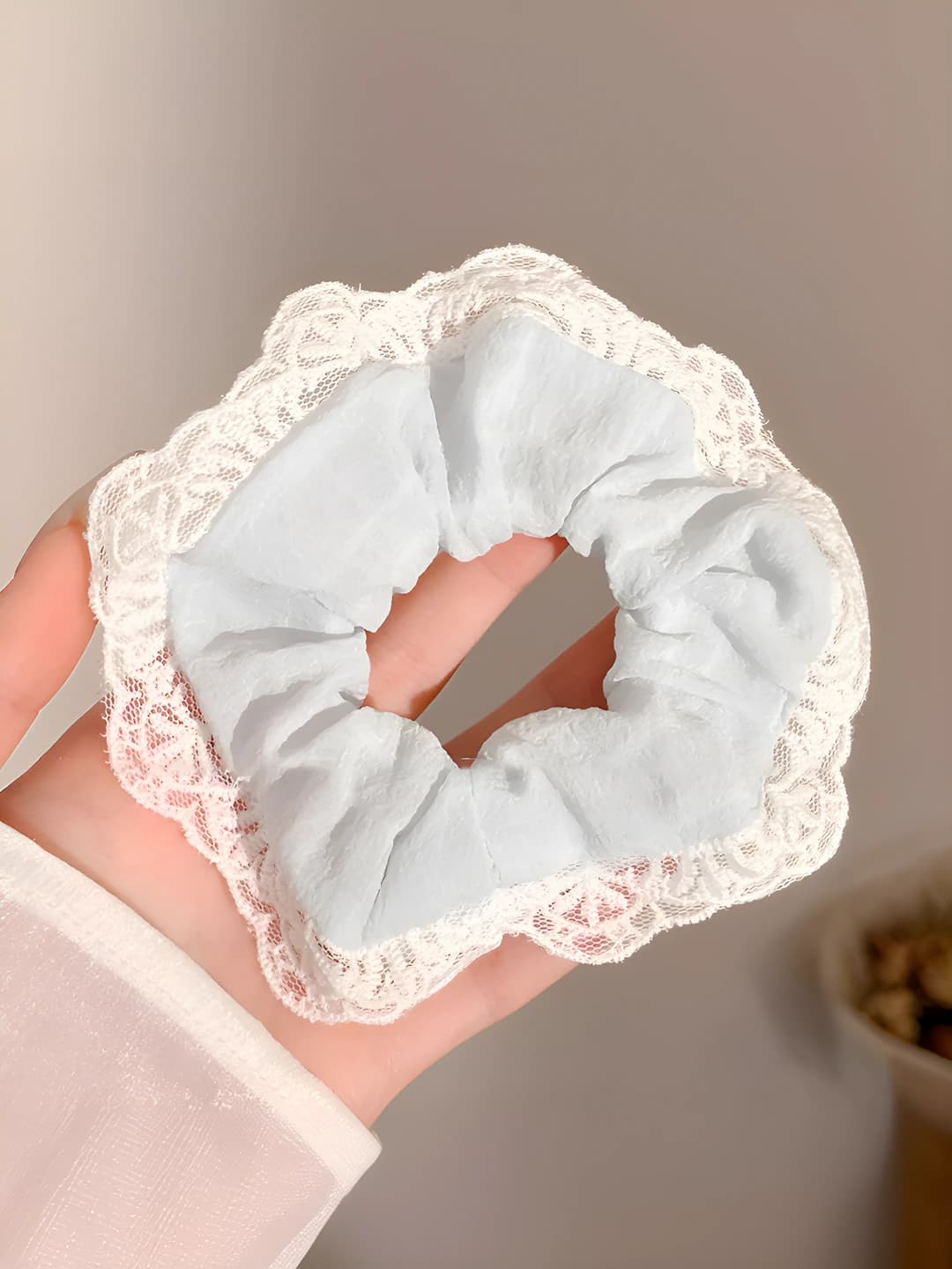 1# Lace blue hair tie