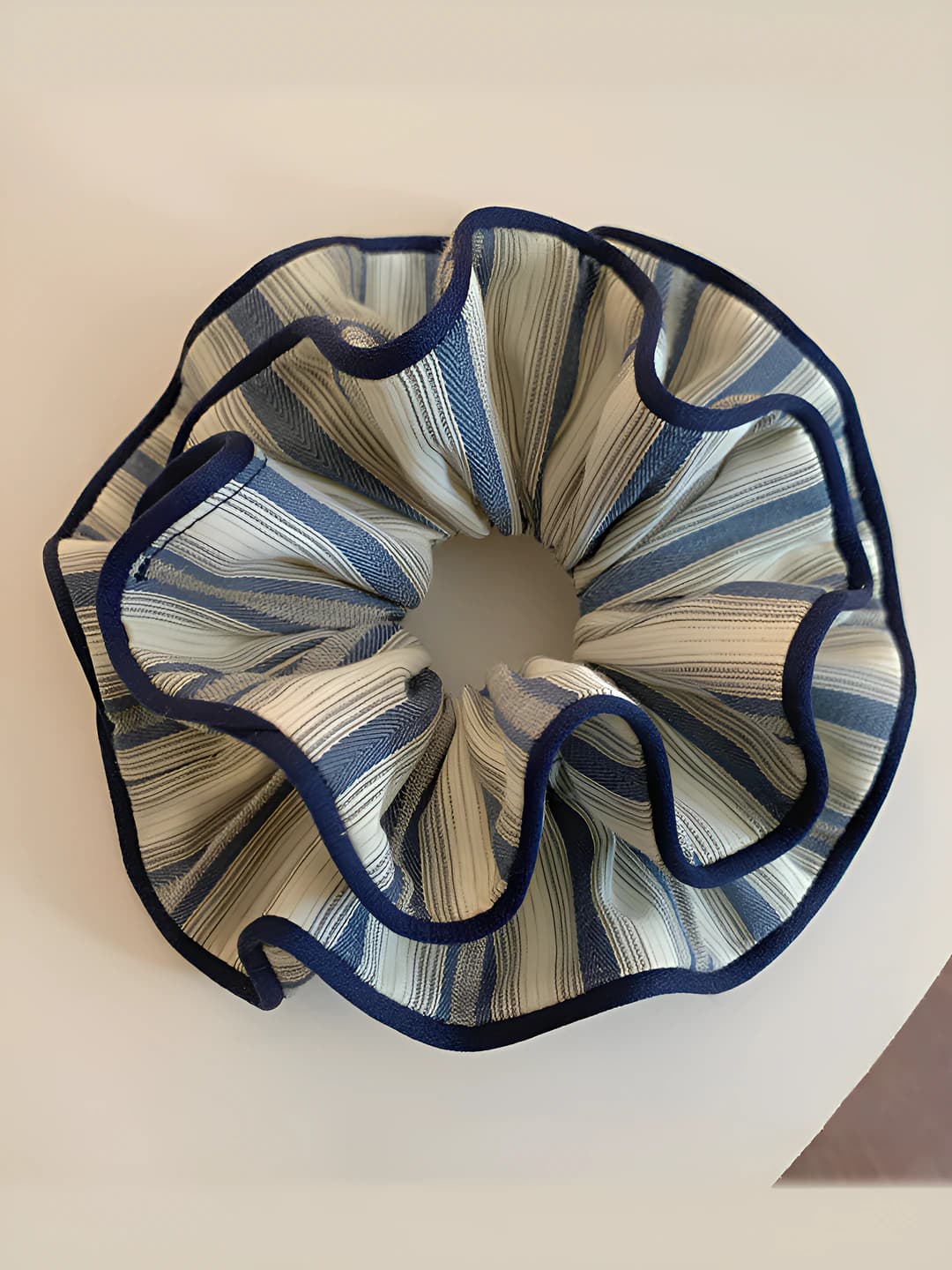 Striped large scrunchie