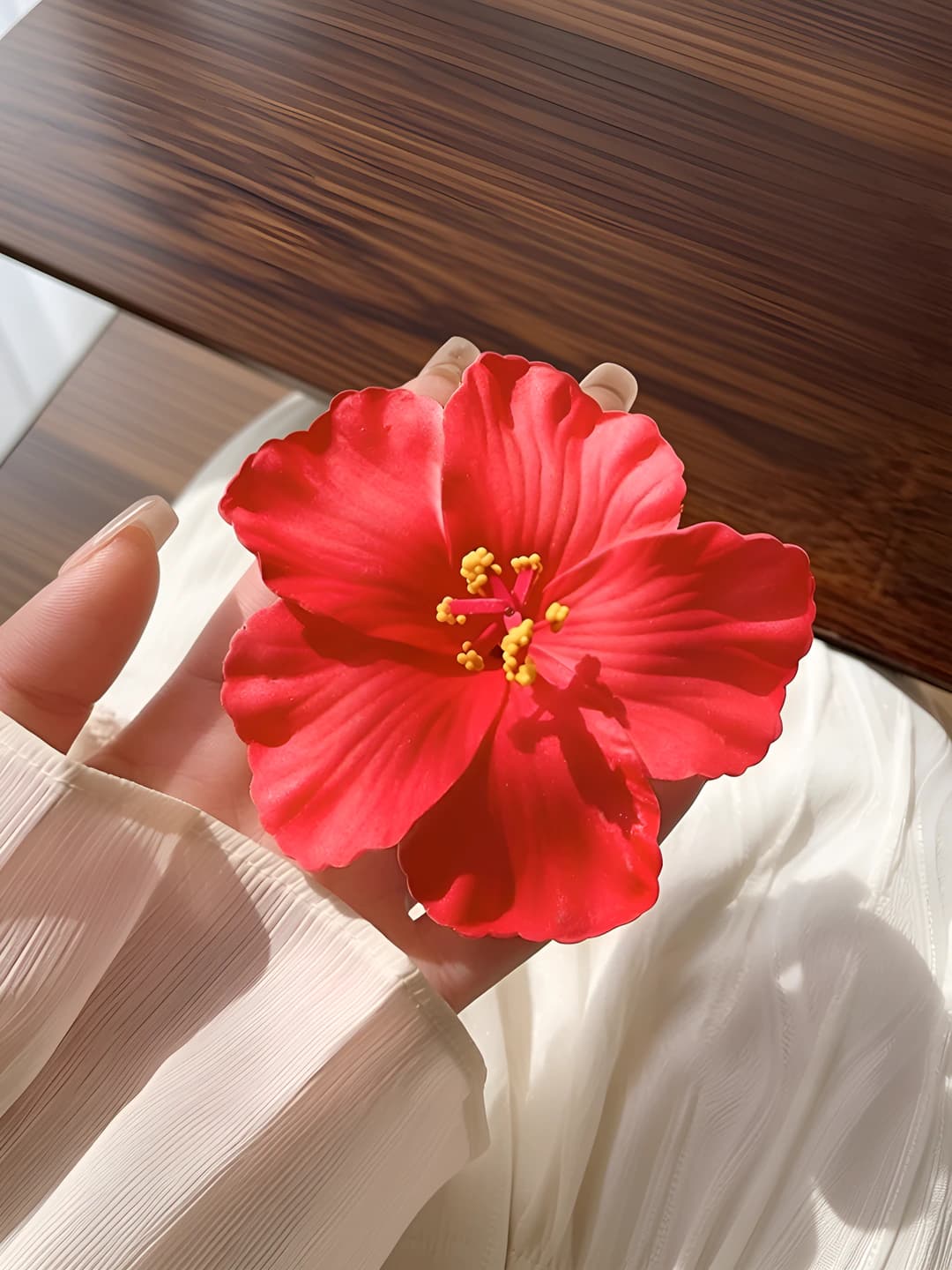 1# Qizil plumeria soch qisqichi ~9.5 sm