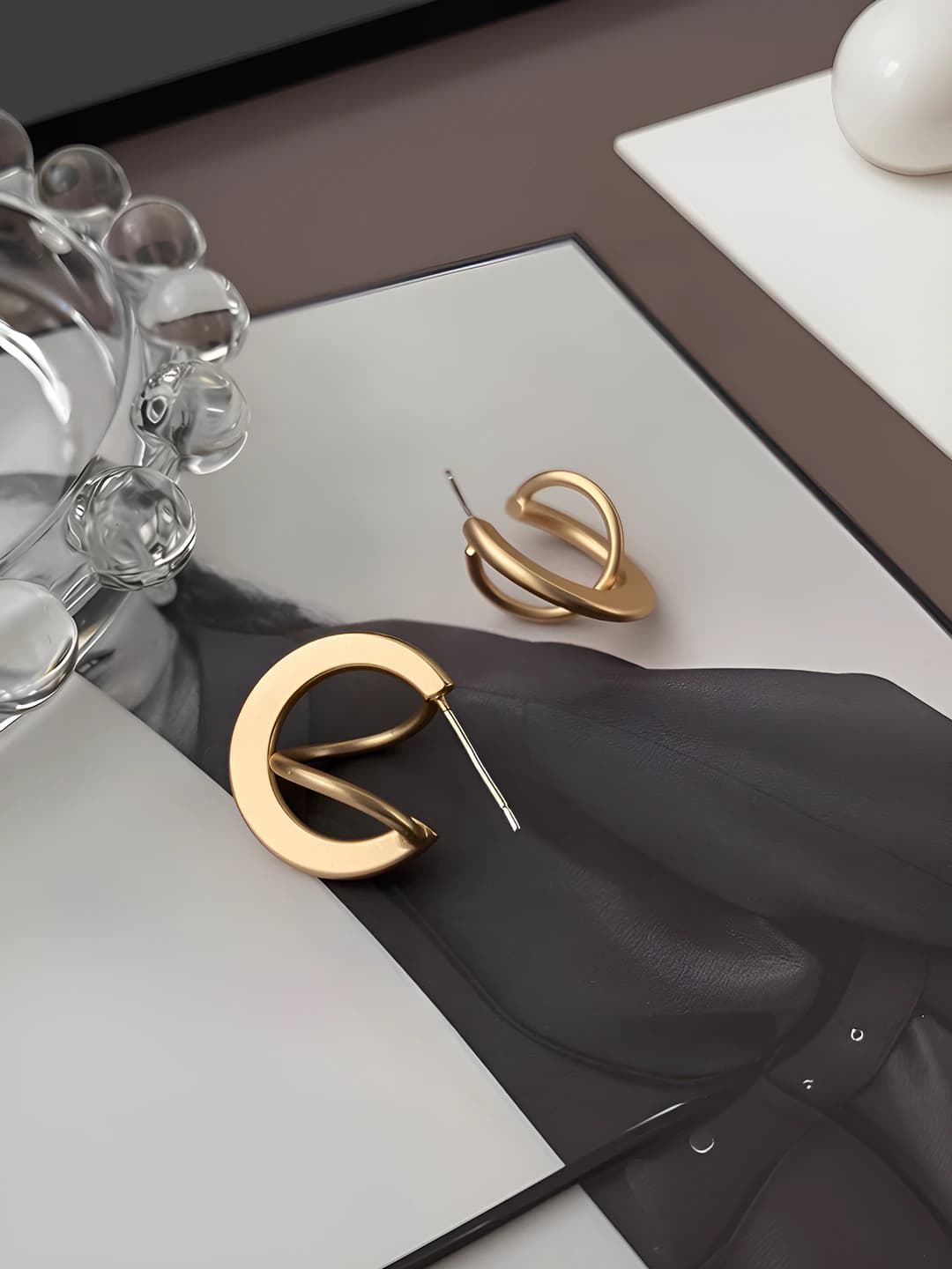 Women's retro geometric ring earrings