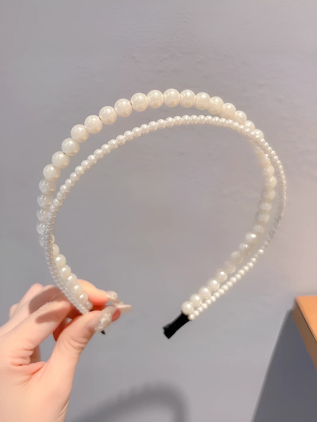 1# Double layer pearl headband