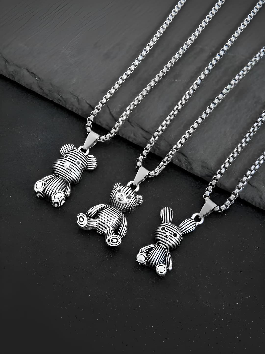Titanium steel necklace with animal pendant, unisex