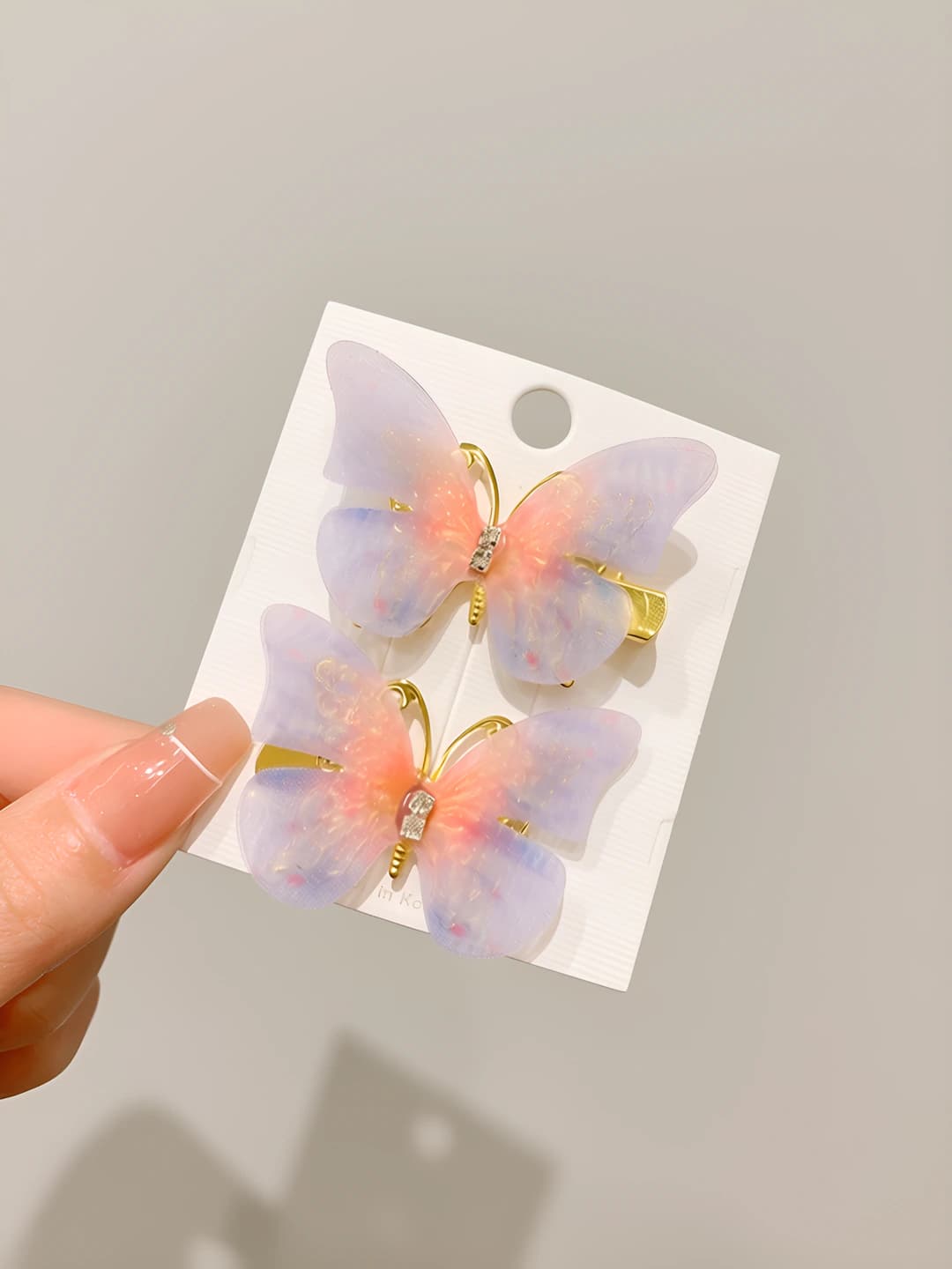 4# Grey-pink butterfly pair