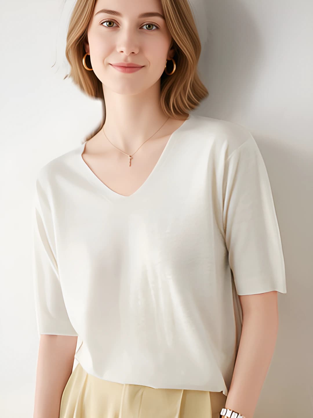 V-neck white