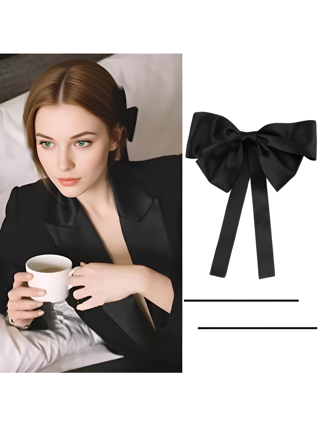 Women's hair clips and combs with large bow spring clip