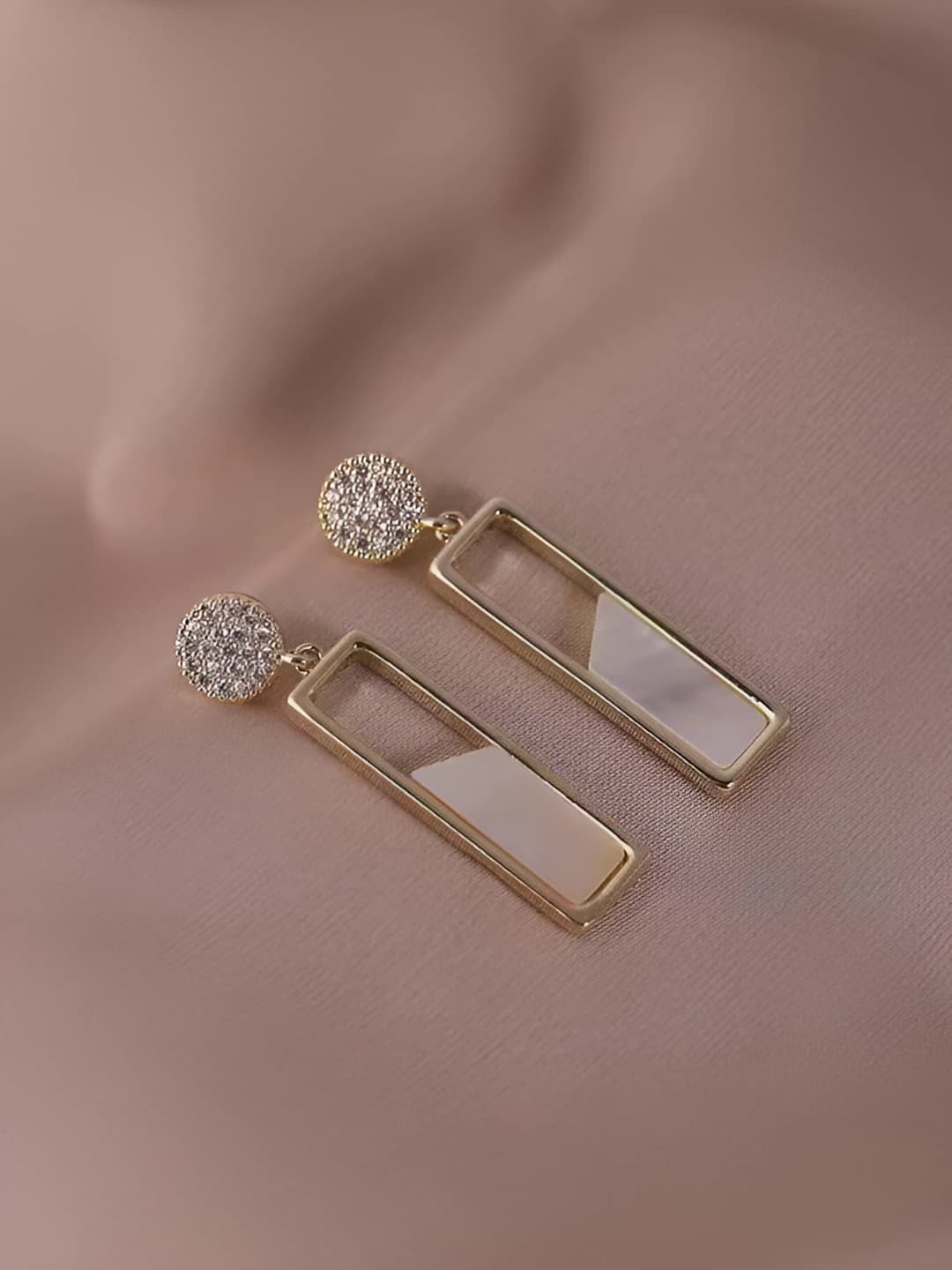 Women's 2026 retro geometric rectangular simple small stud earrings