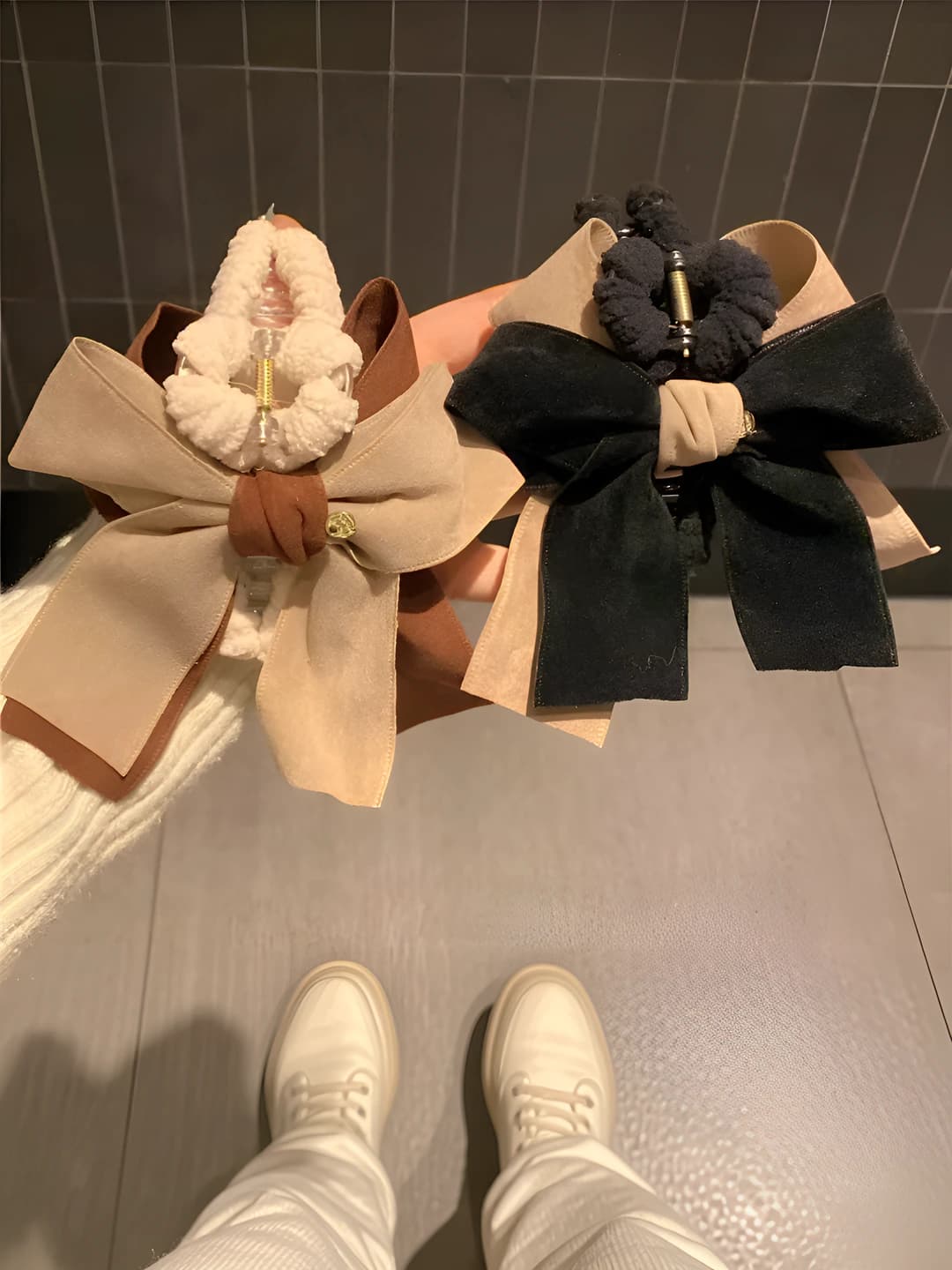 Women's hair clips and combs: Korean style, autumn-winter, handmade, design element: bow