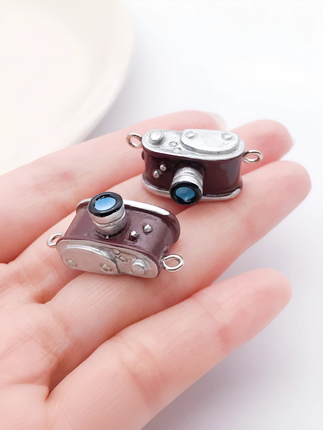 1 ta Jigarrang smola 3D ikki osma kamera 13x27x13mm