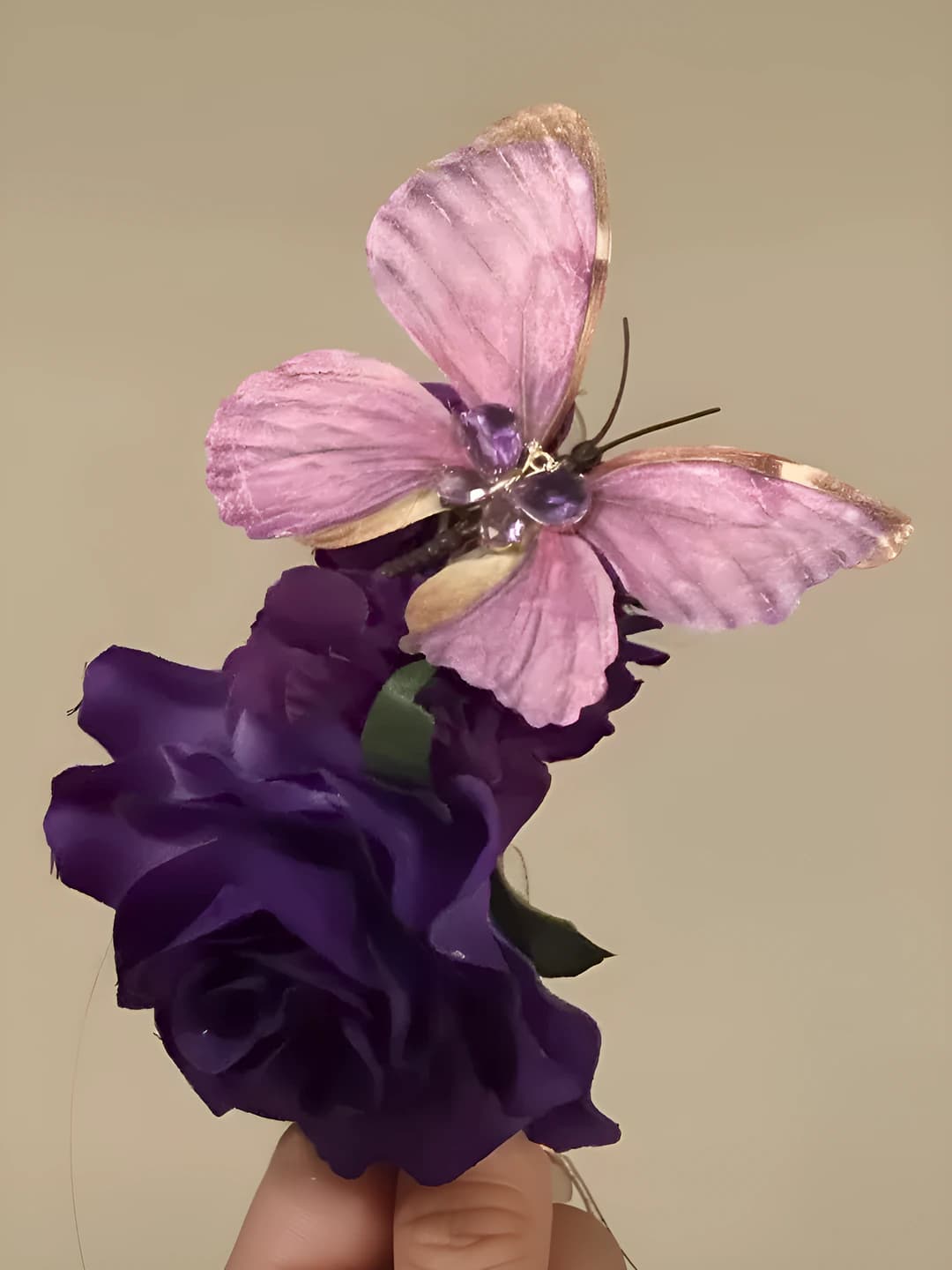 Purple butterfly clip
