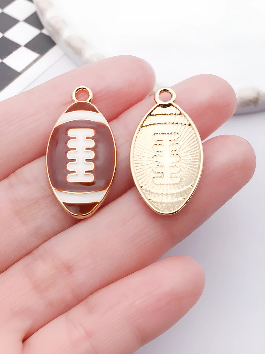 Brown football 27x14x3mm