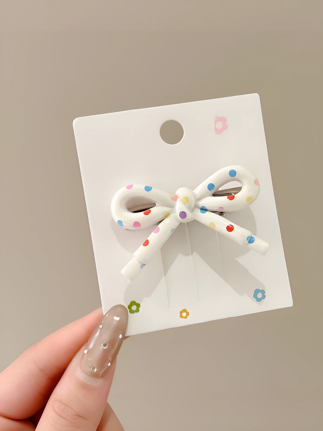 1# Bow [Yellow polka dot] - 5 cm