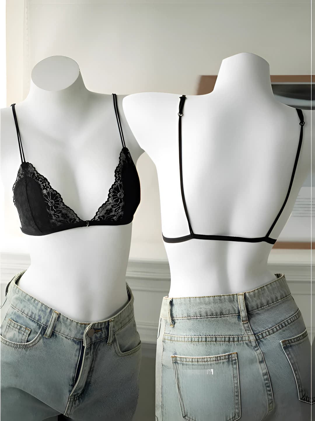 Women's lace bra with front closure, seamless, ultra-thin, for summer and all-season