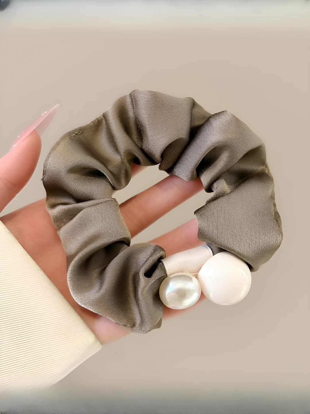 2# Light coffee large hair tie 8 cm