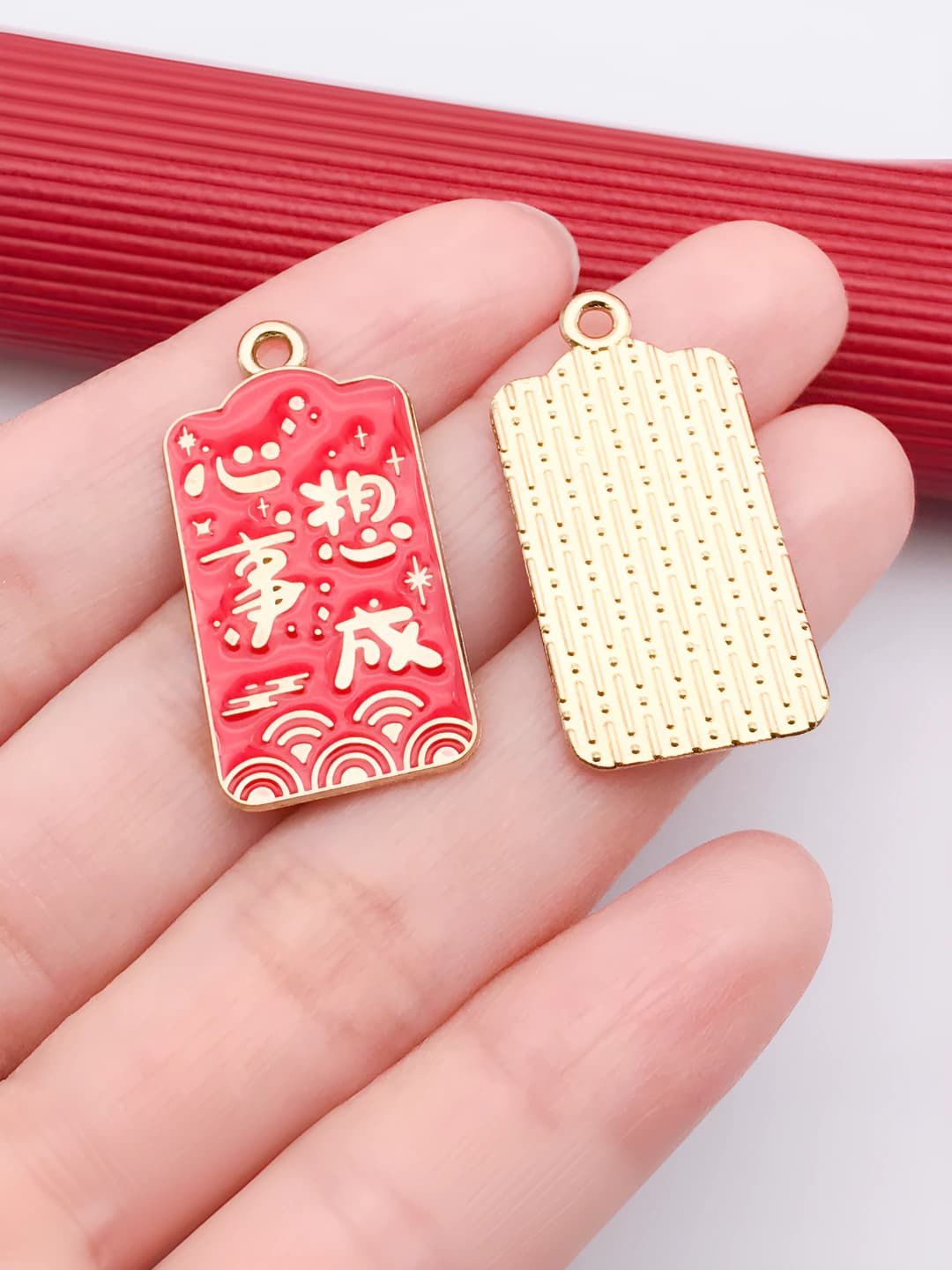 1 pc Chinese style New Year 30x15mm-1.8g