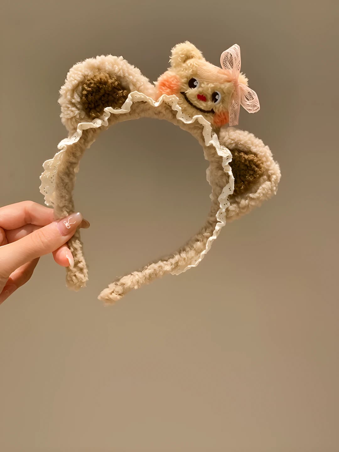 Khaki lace small bear