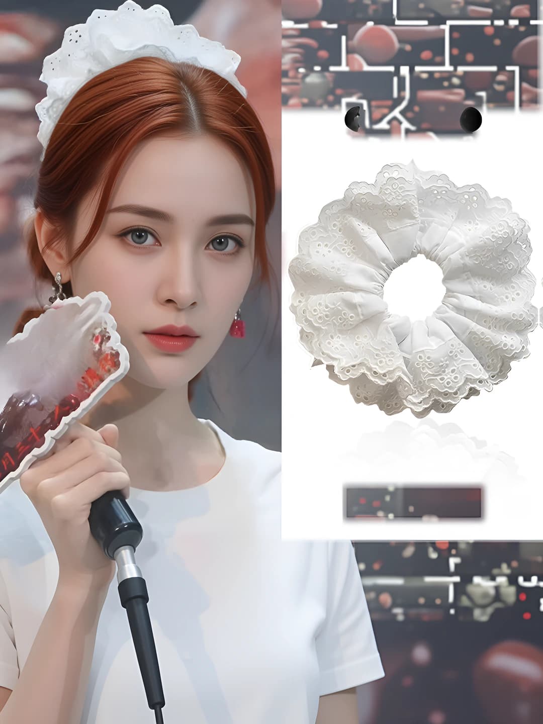White embroidered lace, 10.5 cm