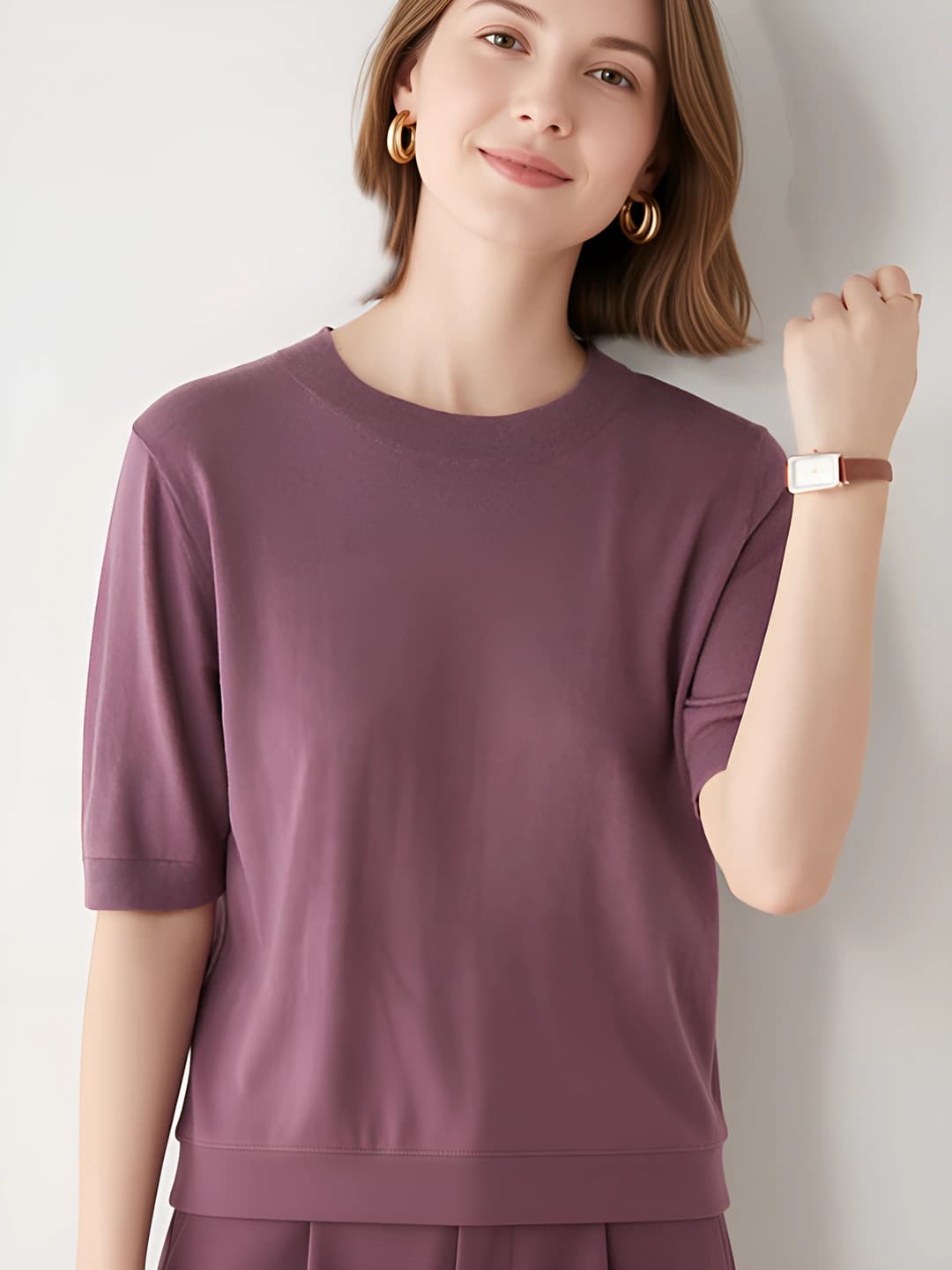 Crew neck, purple