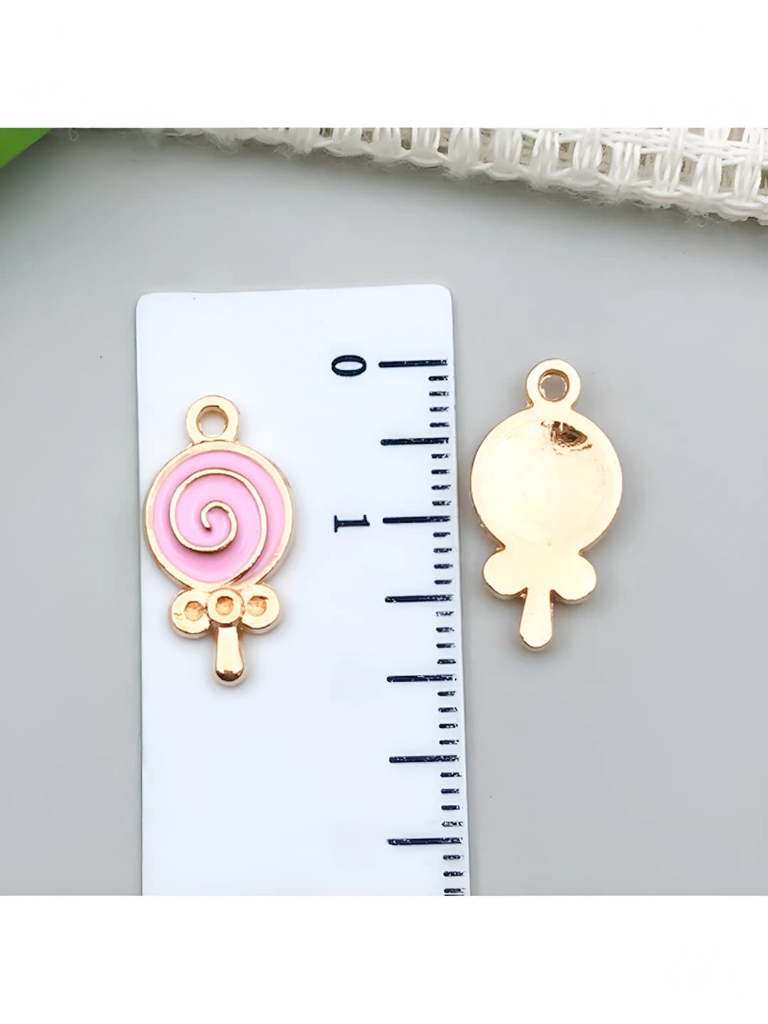 1 шт. розовый круглый леденец 9.6x18.4mm-0.9g-10984