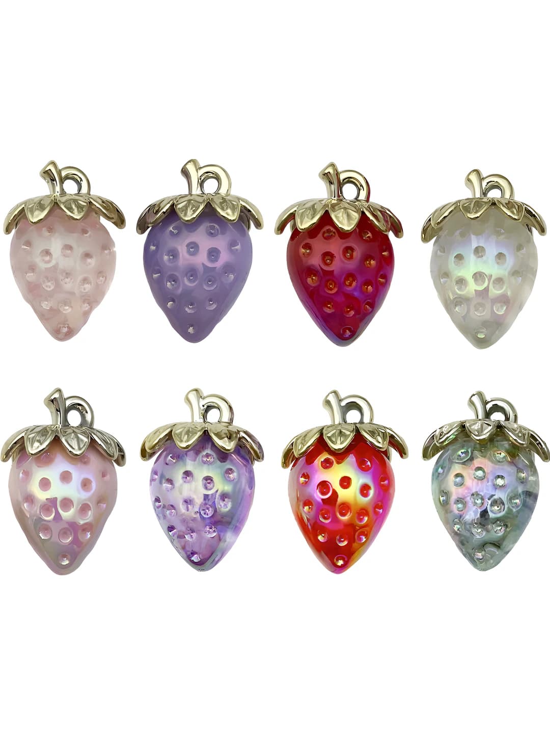 8 pc mixed 3D large strawberries 8 variants