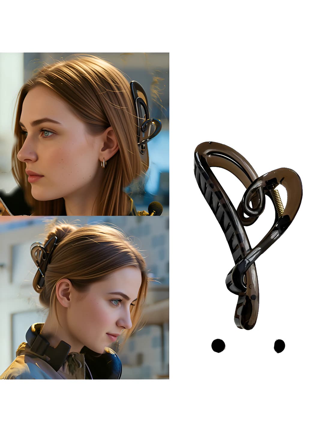 Teal heart claw clip