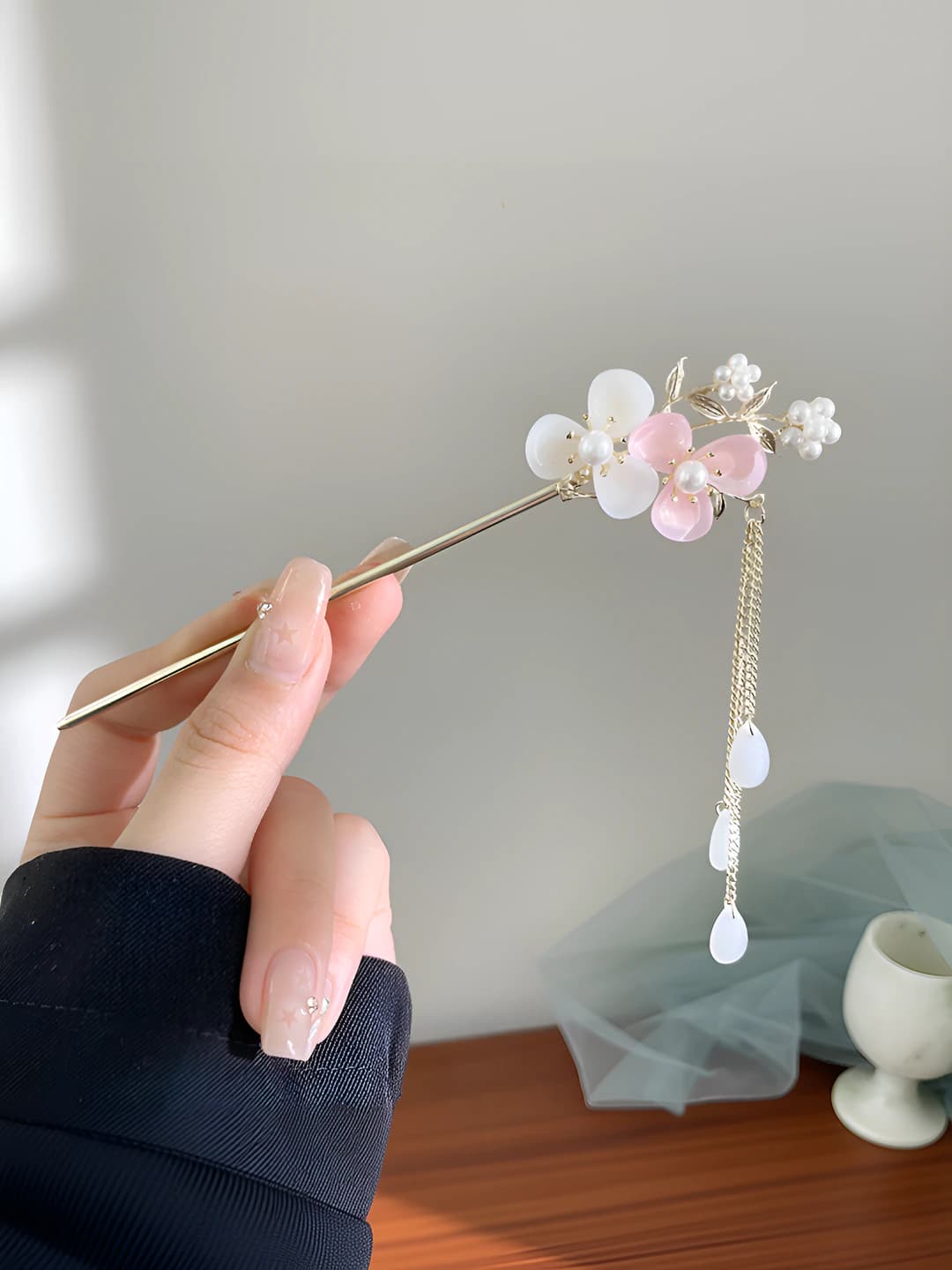 22# white-pink double flower