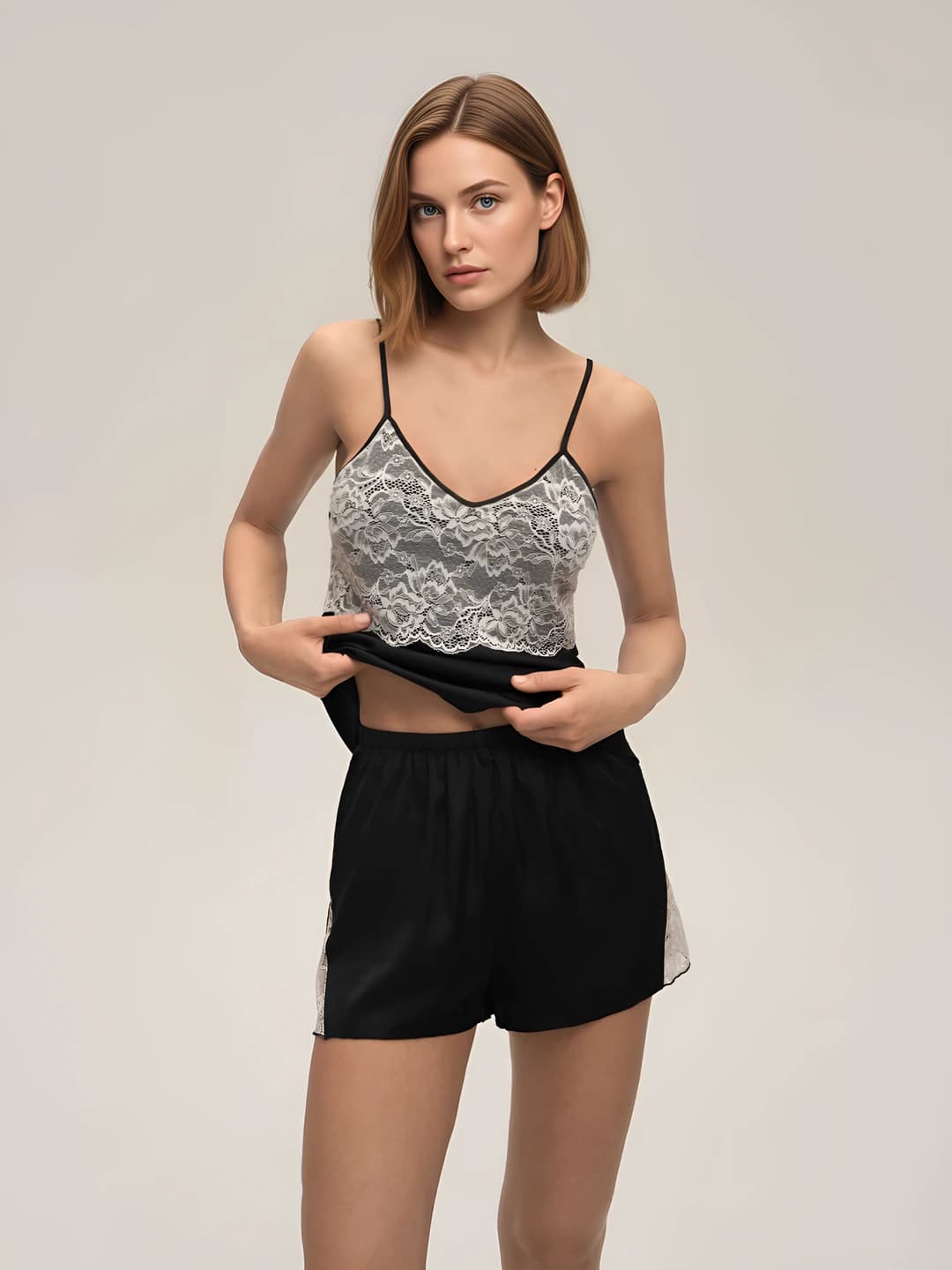 Women's lace set: thin casual loungewear, summer, spring, autumn
