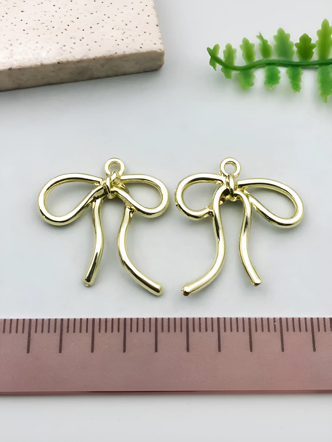 1 шт. золото 18K маленький бант 25x22mm-1.5g-21382