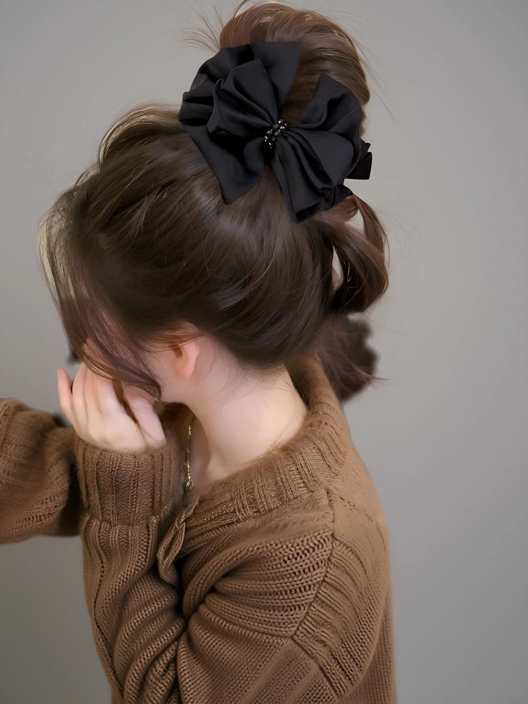 1# Qora bow dum klipsi ~10 cm