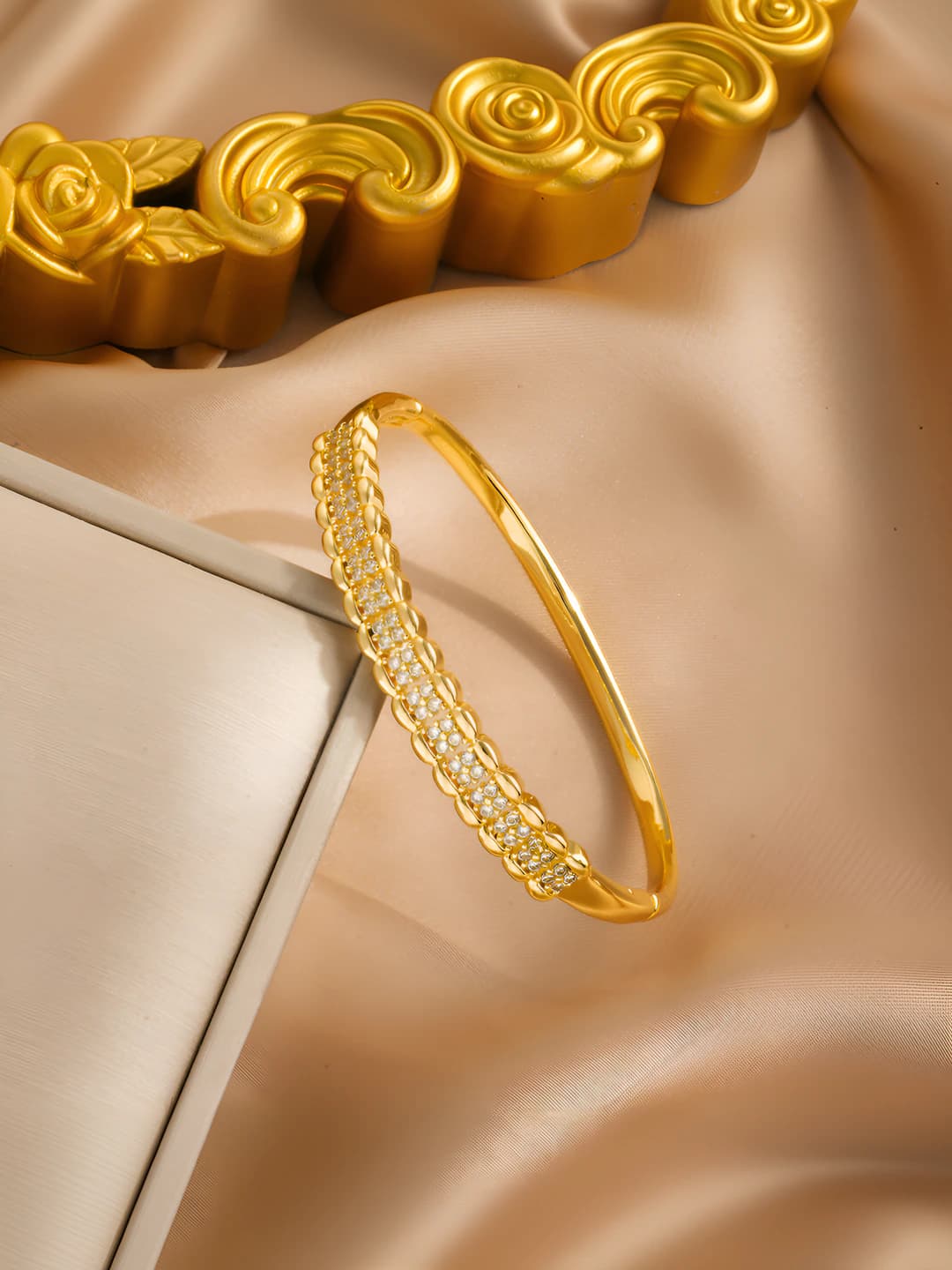 9908 geometric zircon bracelet - Gold