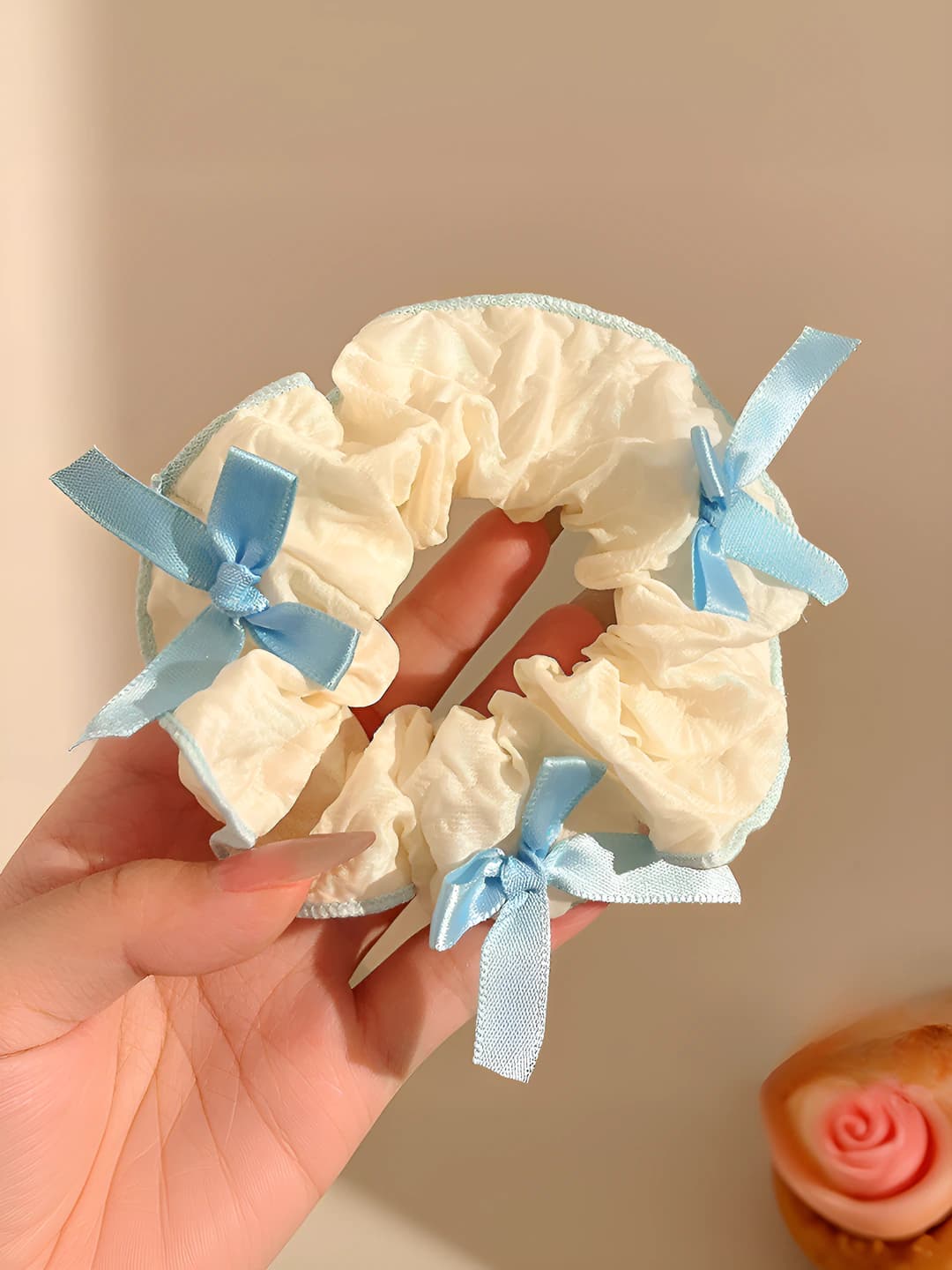 4-синий пуховый, светло-жёлтый, ~12 см