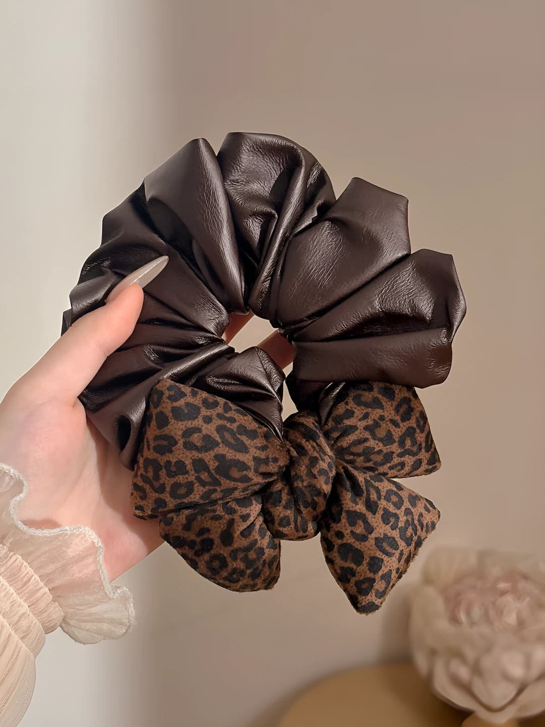 Леопардовый бант, 15 см