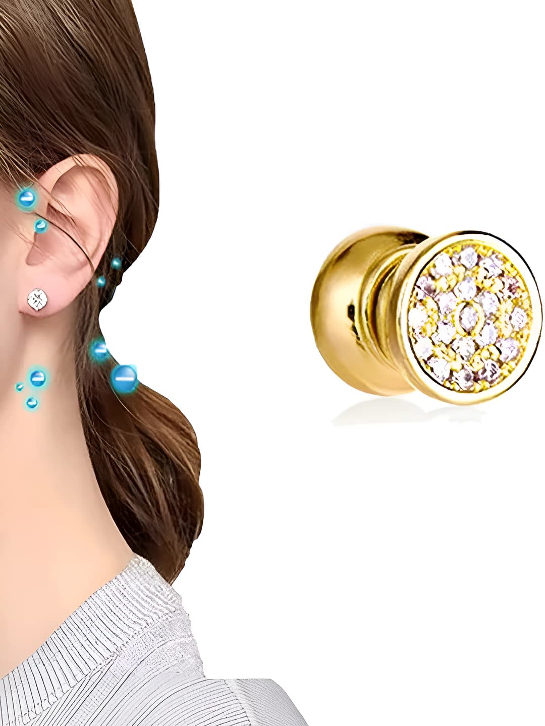 Men's geometric magnetic ear clip