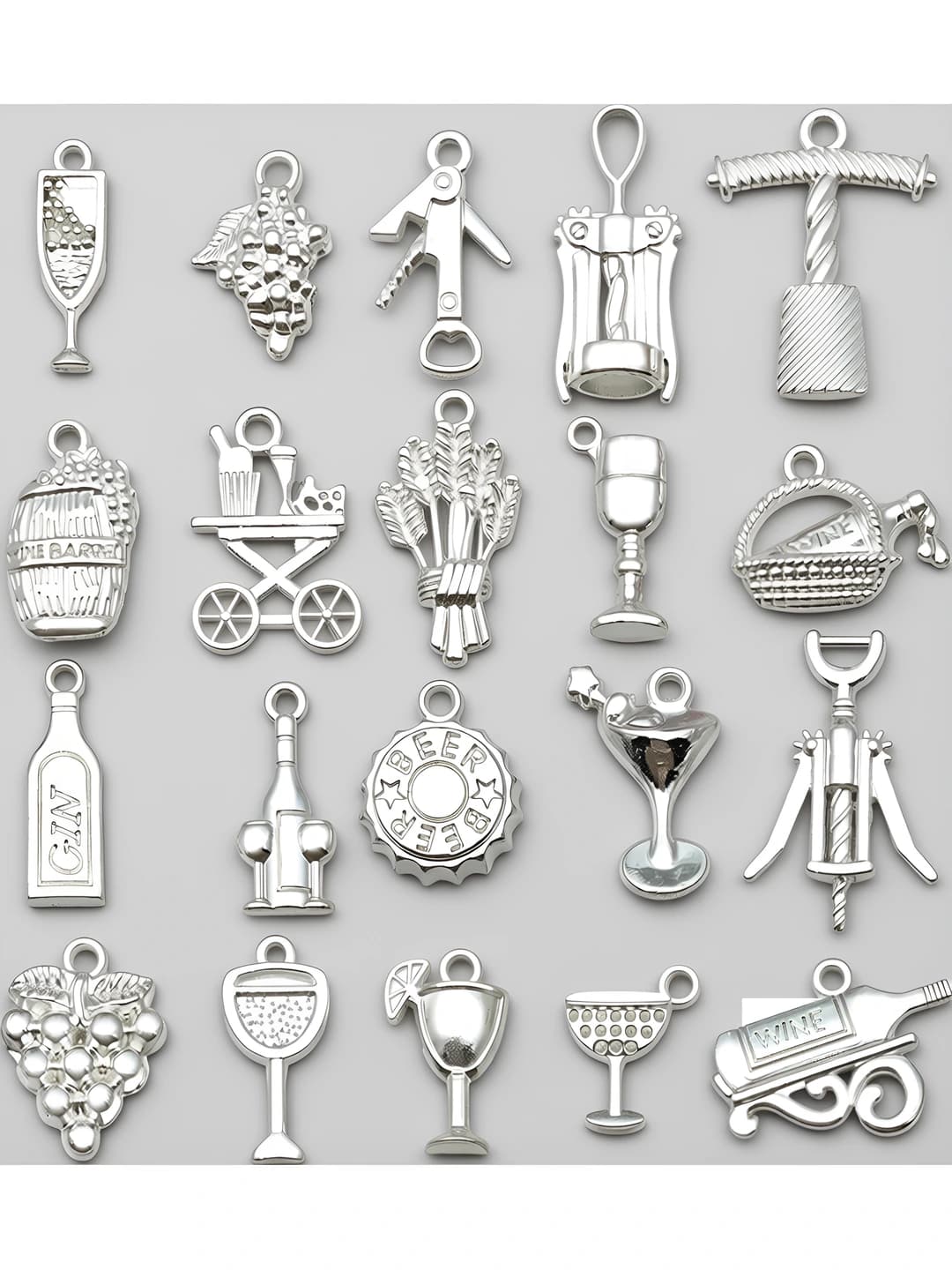 Mixed 20 pcs bright silver wine series-20 var 1 each-23.9g-sn873
