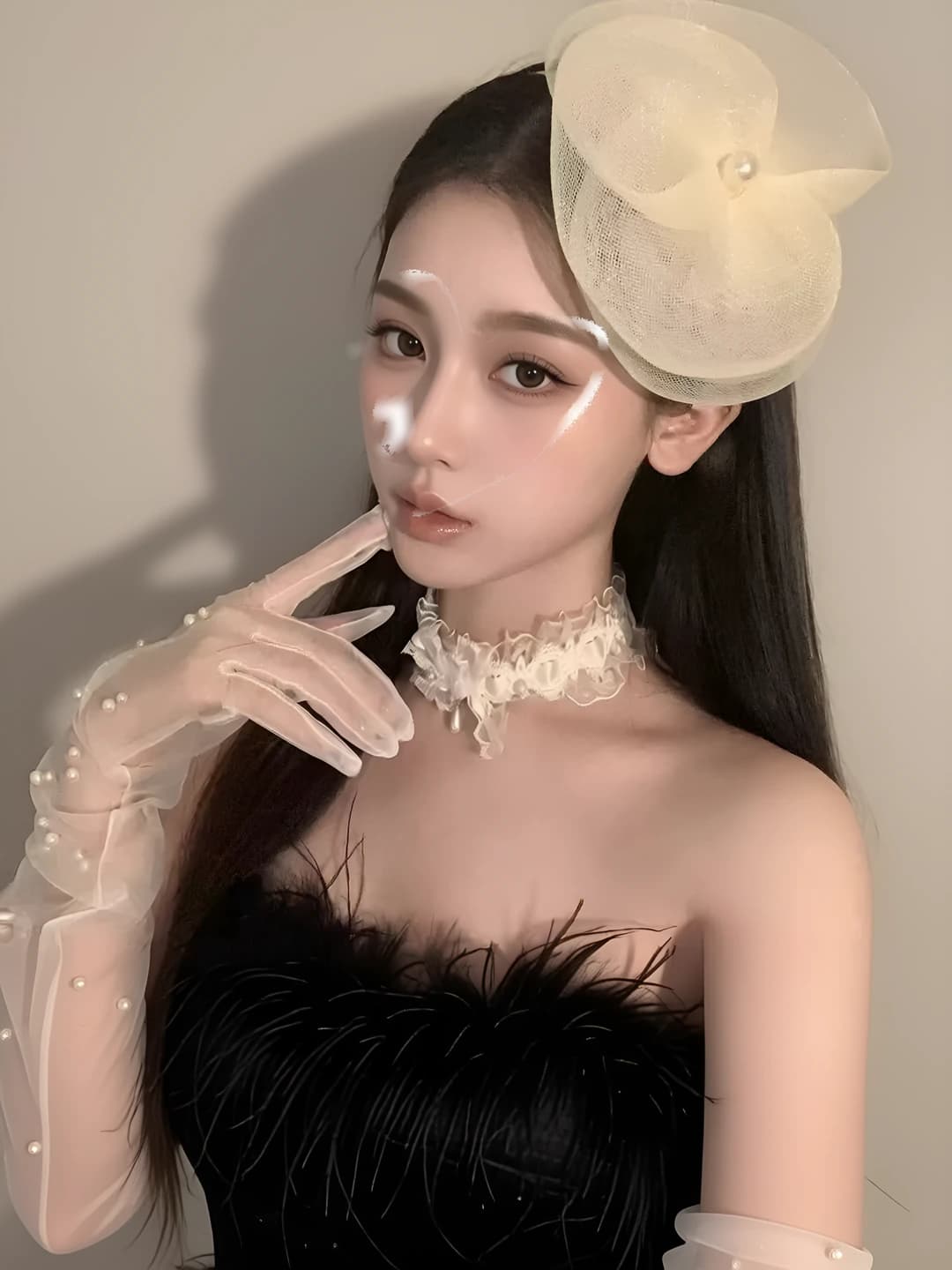 Women's retro tulle flower hair clip