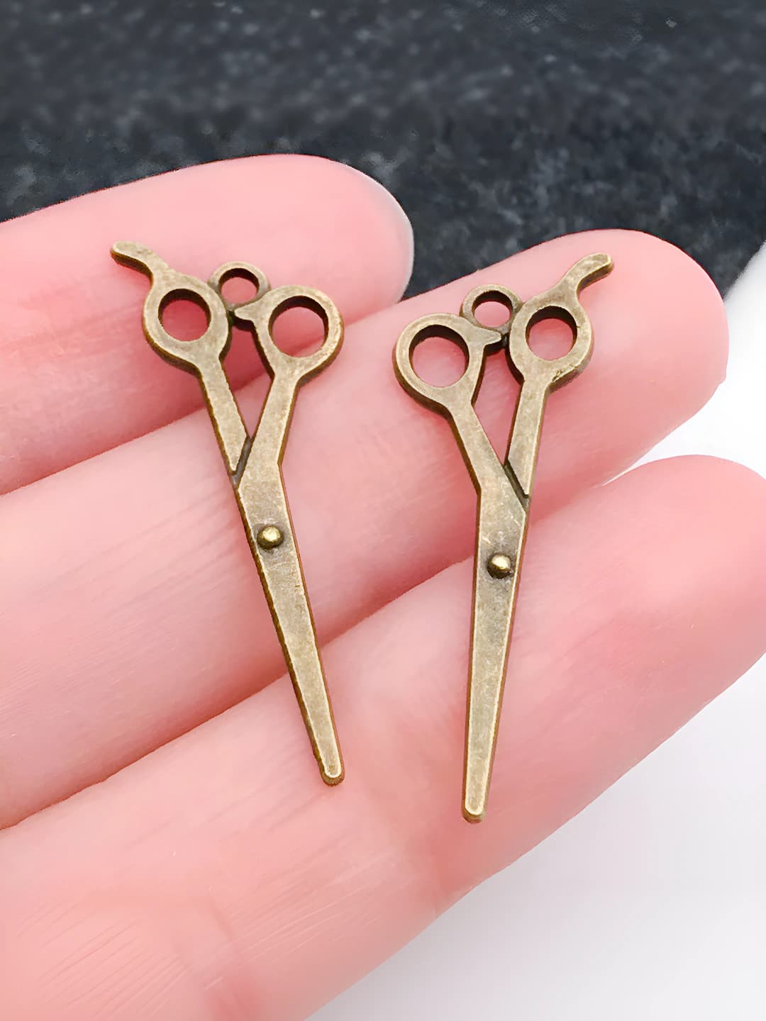 1 pc antique teal scissors 11x30mm-0.7g