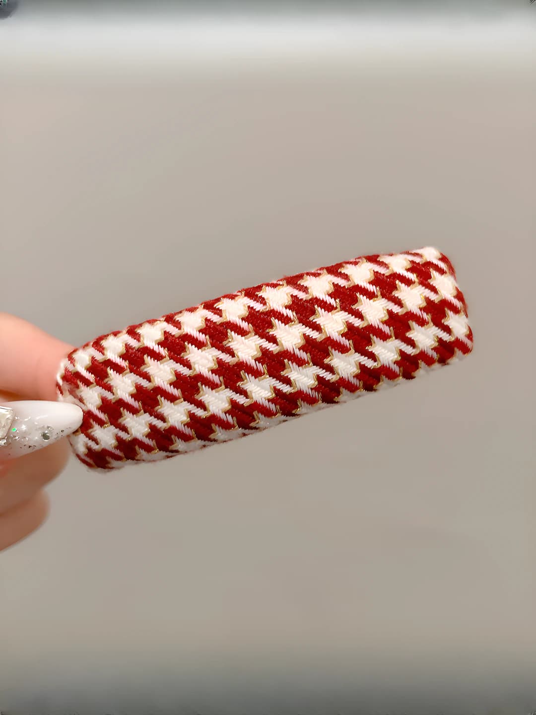 8# Qizil houndstooth 8 sm