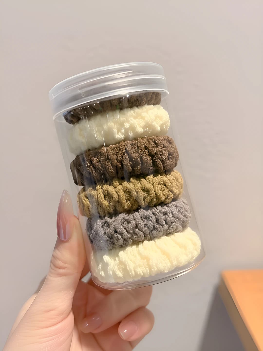 Бело-кофейный, 6 шт, 4.5 см