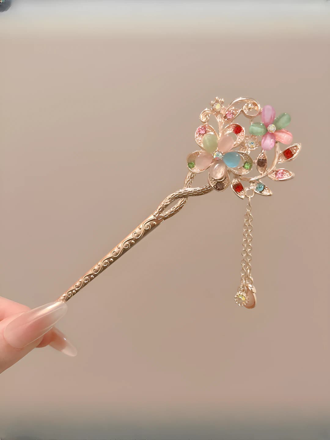 3# Multicolour flowers hairpin