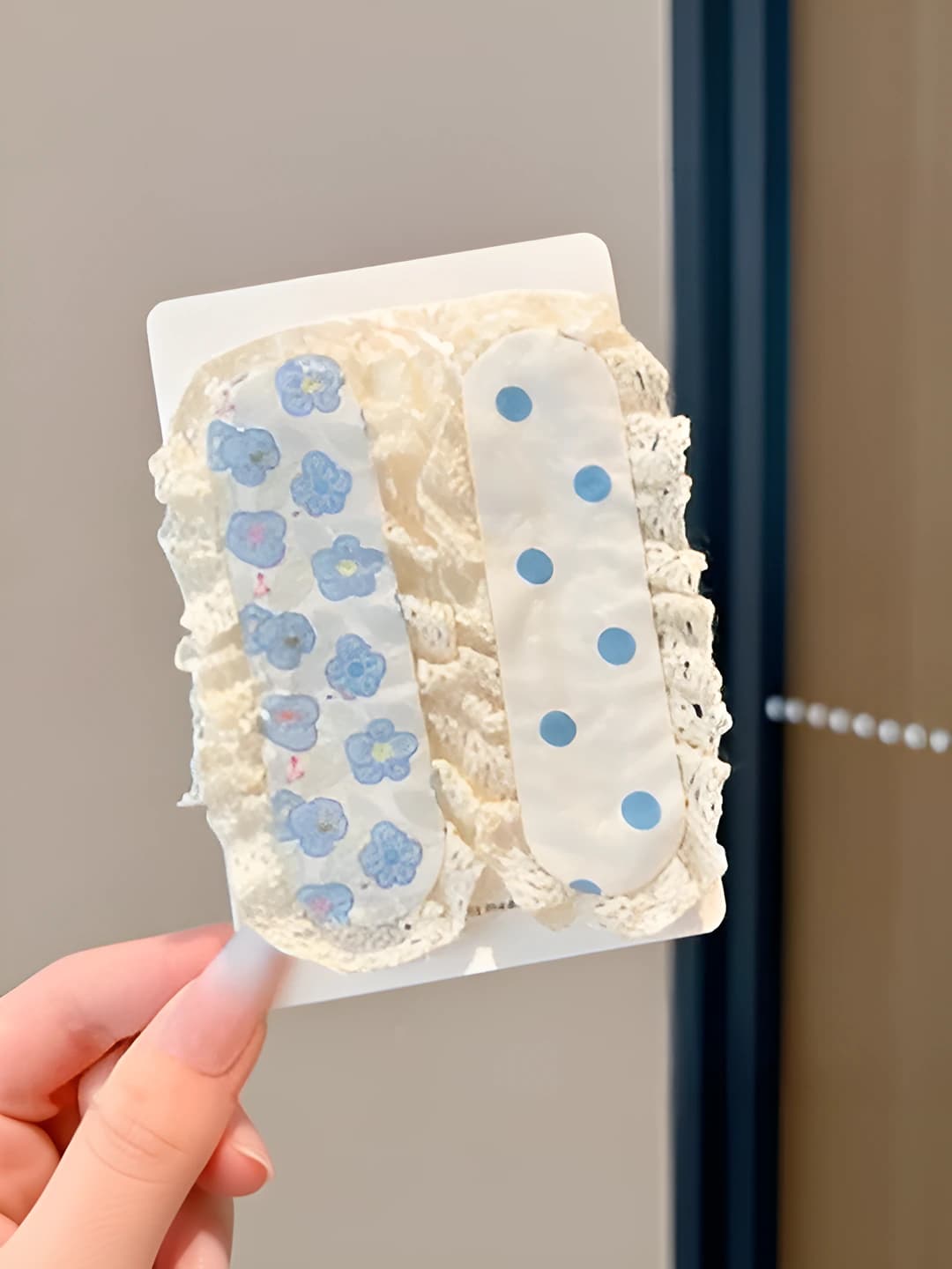 2# Blue polka dot set - 11*5 cm