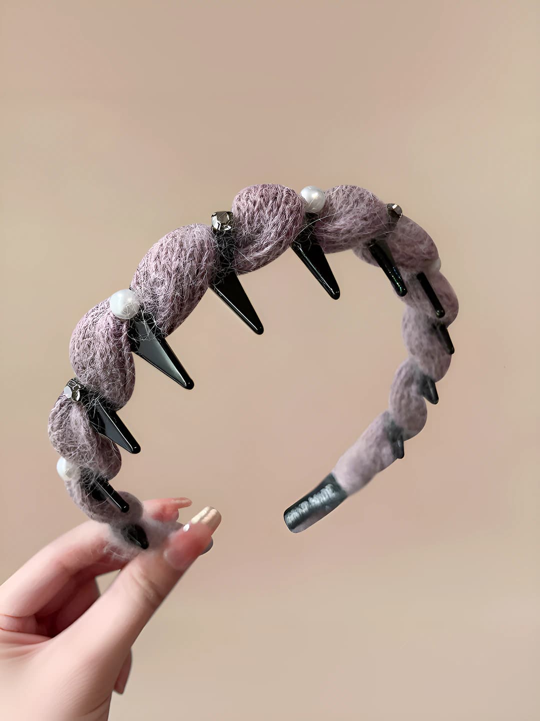 Purple knit headband