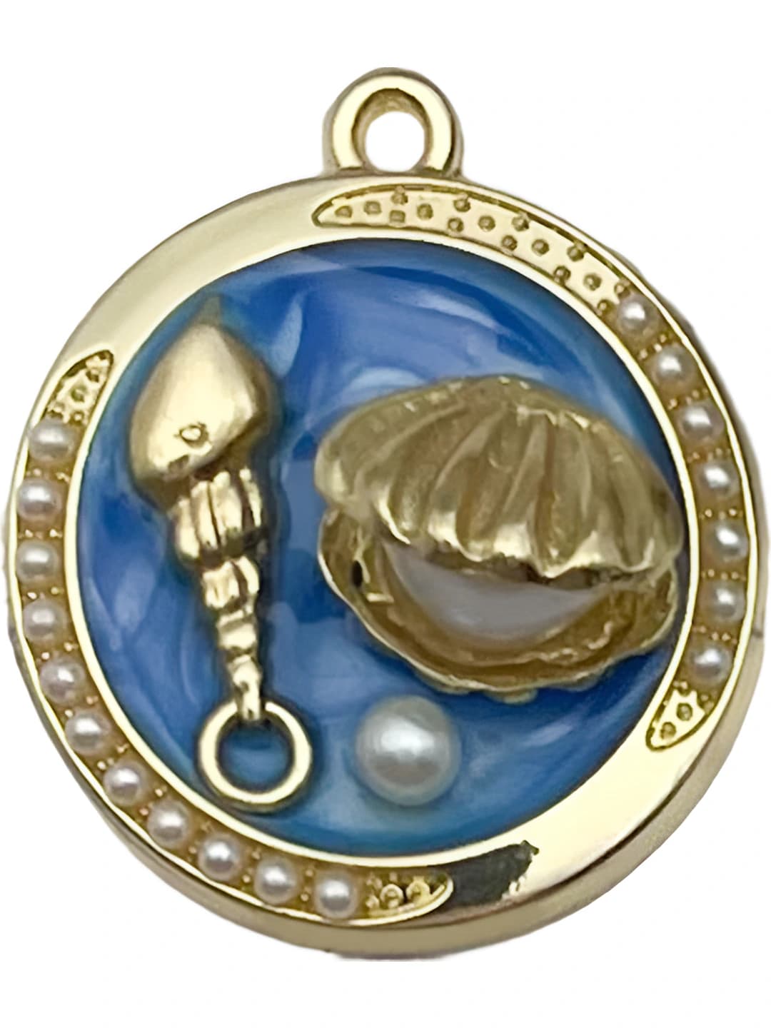 Синий жемчужная раковина 28x25mm-4.6g-22061