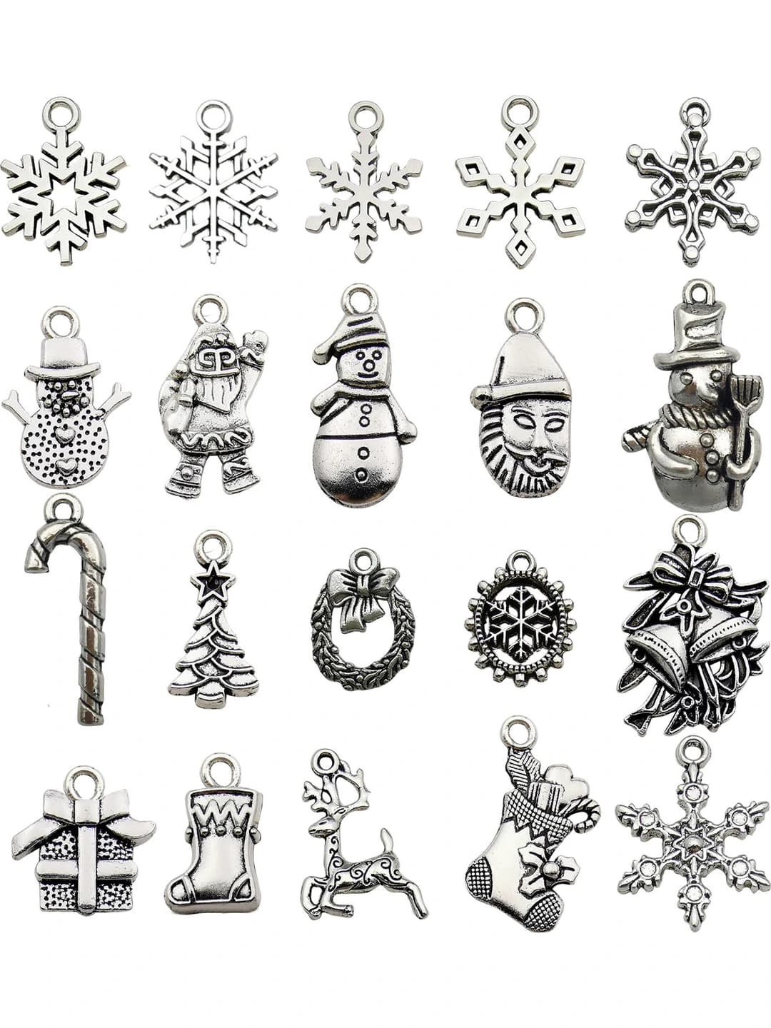20 pc old silver Christmas mix 22.4g