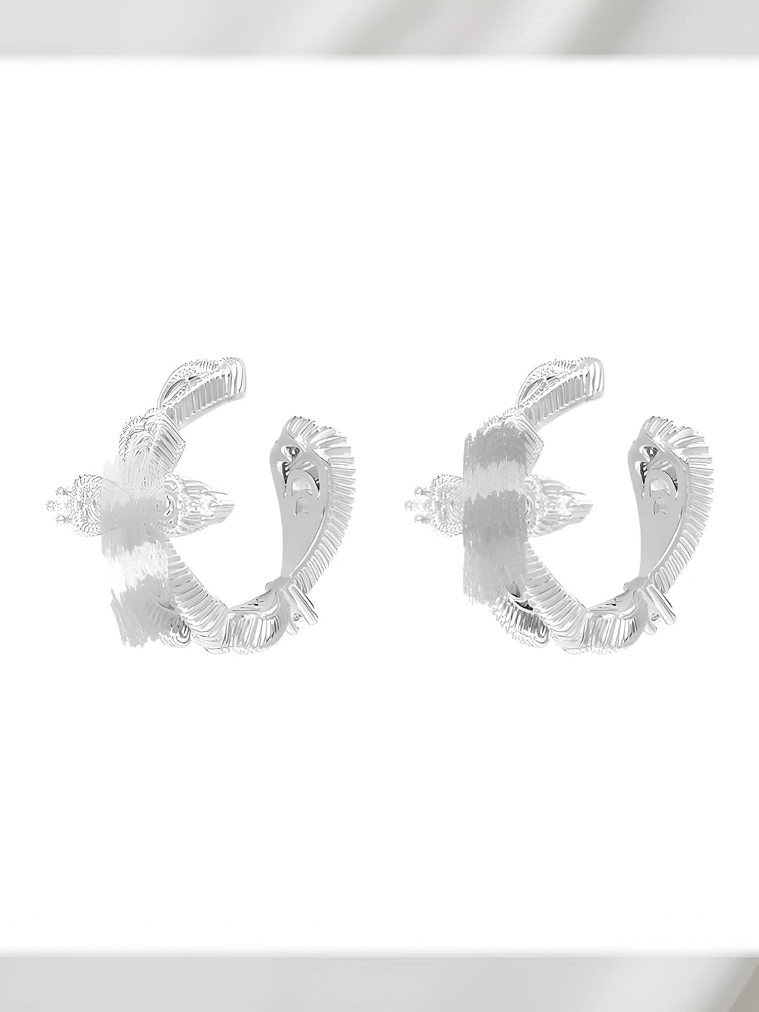 Clip earrings, silver