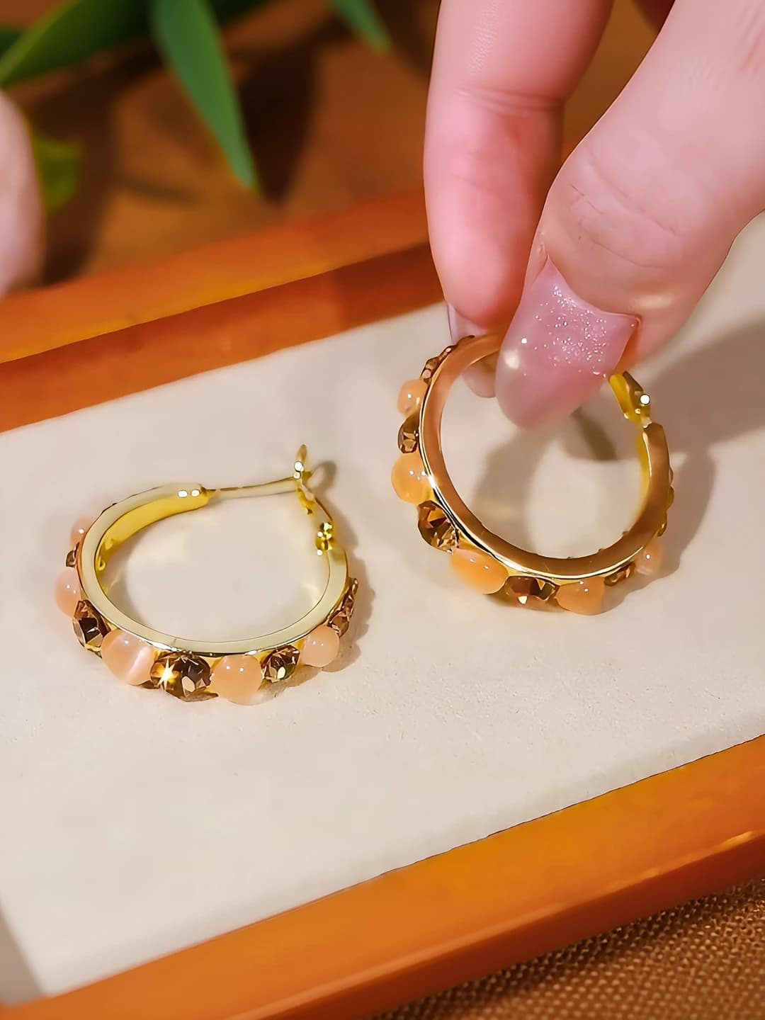 Coffee zircon cat eye